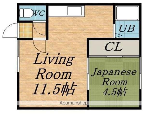 山の手サンハイツ(1DK/2階)の間取り写真