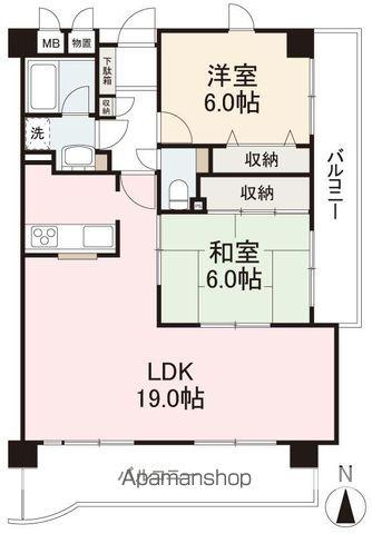 サンハイツ屋島503号(2LDK/5階)の間取り写真