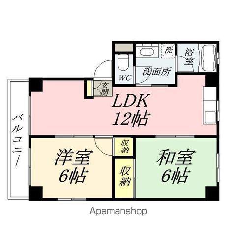 レジデンス下中野A棟(2LDK/2階)の間取り写真
