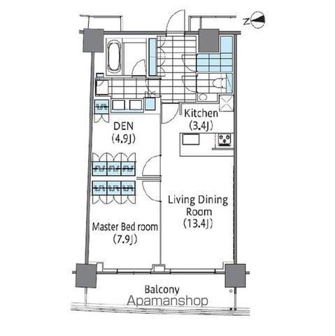 コンフォリア新宿イーストサイドタワー(1LDK/21階)の間取り写真