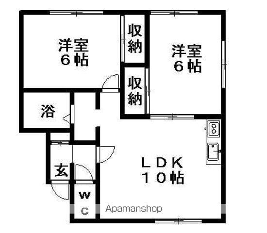 マンションパルコ(2LDK/2階)の間取り写真
