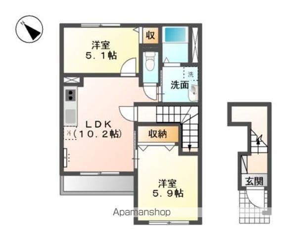 スターマイン(2LDK/2階)の間取り写真