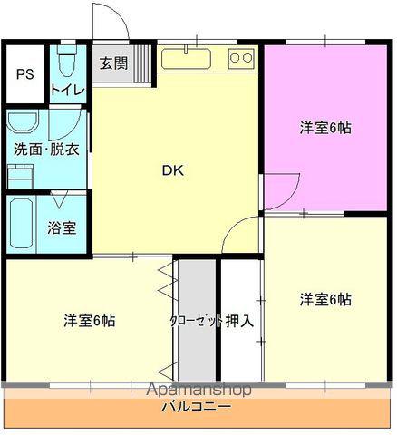 御弓ハイツ(3DK/2階)の間取り写真