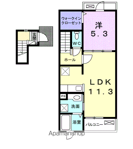 カーフ ヒルズ Ⅲ(1LDK/2階)の間取り写真
