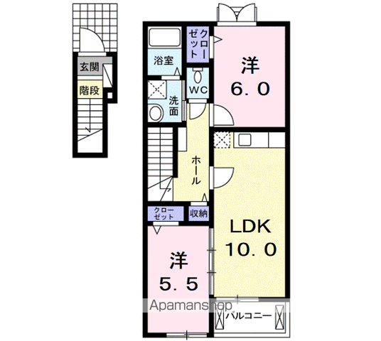 リーオ・アルデーアⅡ(2LDK/2階)の間取り写真