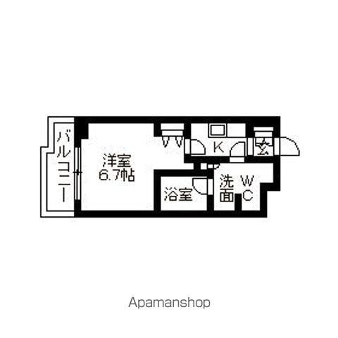 パシフィックコート目黒南(1K/2階)の間取り写真