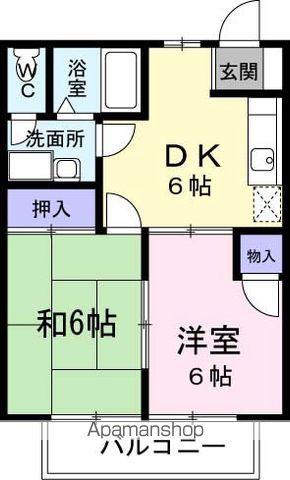 ニューシティシンイチA(2DK/2階)の間取り写真