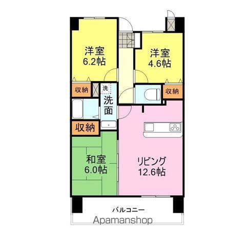 オーセンティック西京(3LDK/3階)の間取り写真