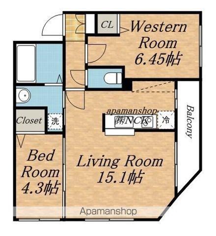 RITZ GRANDE手稲駅前(2LDK/5階)の間取り写真