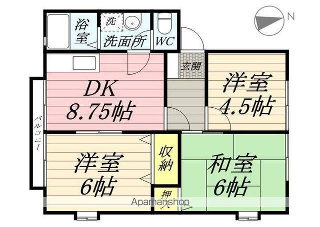 ベルメゾンⅠ(3DK/2階)の間取り写真