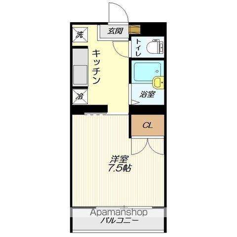 コスモタウン(1K/1階)の間取り写真
