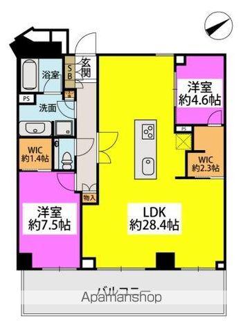 ザ・パークハウス福岡タワーズイースト(2LDK/25階)の間取り写真