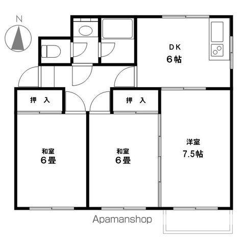 さかべいハイツ(3DK/3階)の間取り写真