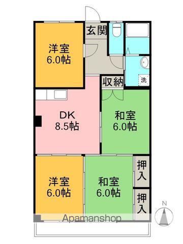 コーポ公文(4DK/1階)の間取り写真