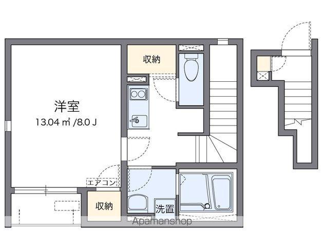 レオネクストポセイドンⅡ(1K/2階)の間取り写真