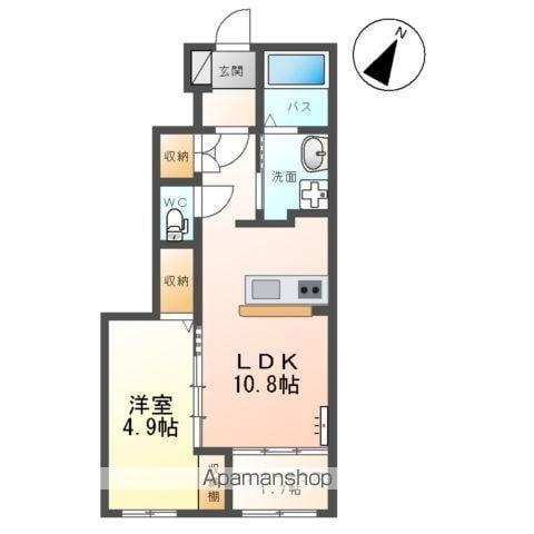ルミーナ開成(1LDK/1階)の間取り写真