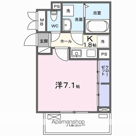 JADA HOUSE桜井(1K/2階)の間取り写真