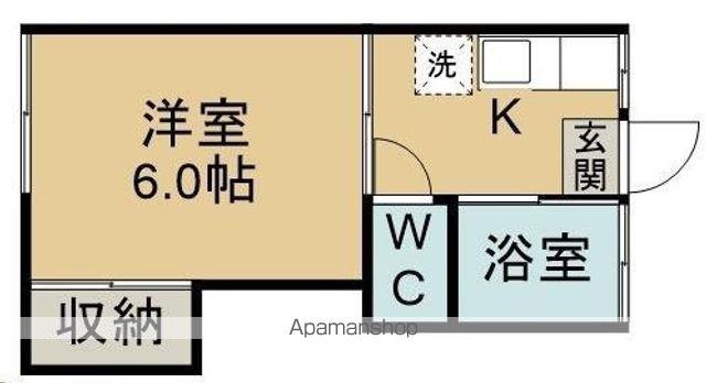 ソレイユ高松(1K/2階)の間取り写真