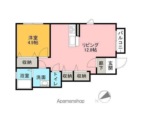 ガードヴァレイ万田Ⅰ Ⅱ(1LDK/1階)の間取り写真