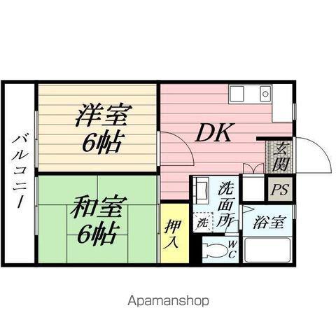 鶴見橋ハイツ(2DK/3階)の間取り写真