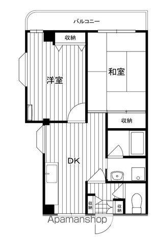 ピュアハイツ長洲(2DK/3階)の間取り写真