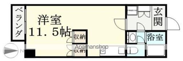 パークフラットⅡ (ワンルーム/3階)の間取り写真