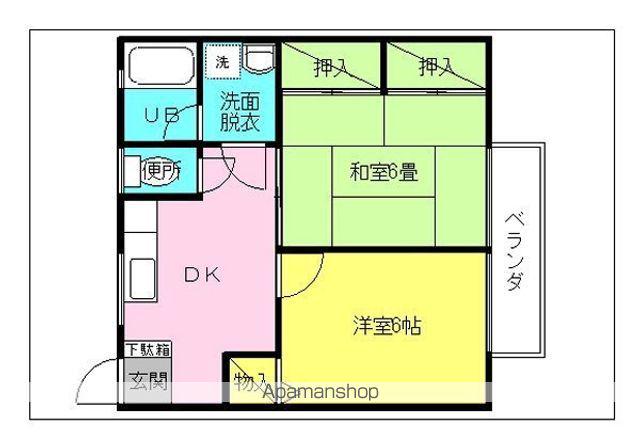 富士見ハイツ(2DK/2階)の間取り写真