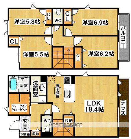 プリーマヴィラ三国ヶ丘(4LDK)の間取り写真