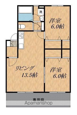ファミーユ横江B(2LDK/2階)の間取り写真