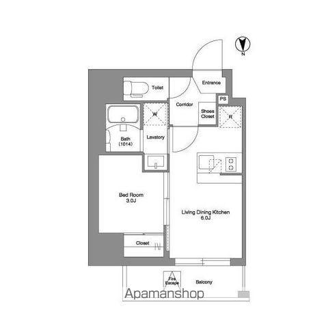 BPRレジデンス王子(1DK/9階)の間取り写真