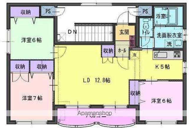 マンションサンライズ(3LDK/4階)の間取り写真