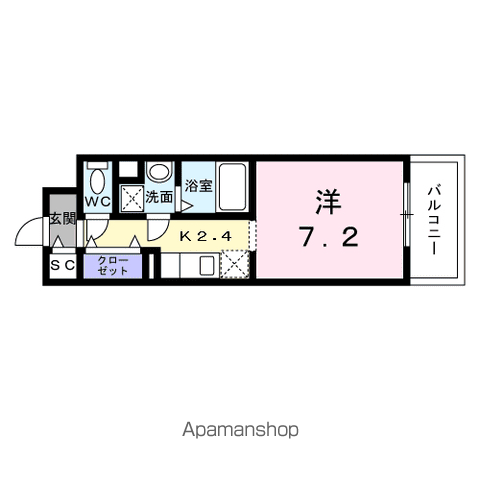 ロイヤルパーク(1K/1階)の間取り写真