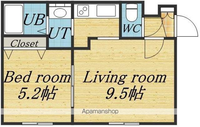 PISO N15(1DK/2階)の間取り写真
