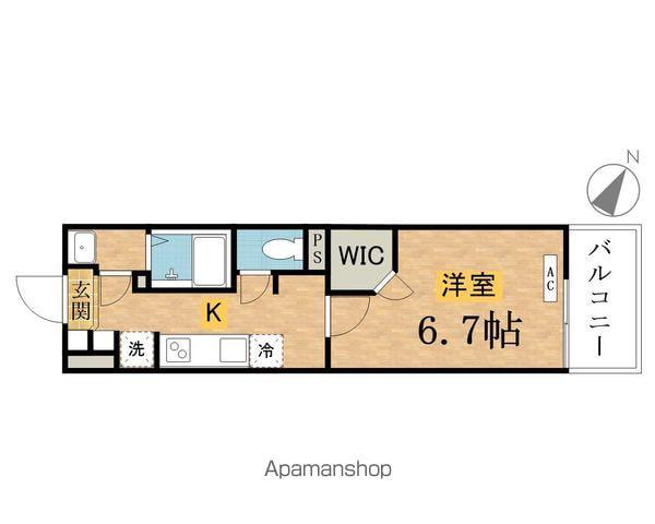 八王子市明神町プロジェクト(1K/3階)の間取り写真