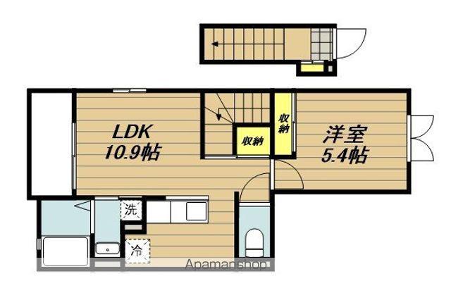 プラシード カーサ(1LDK/2階)の間取り写真