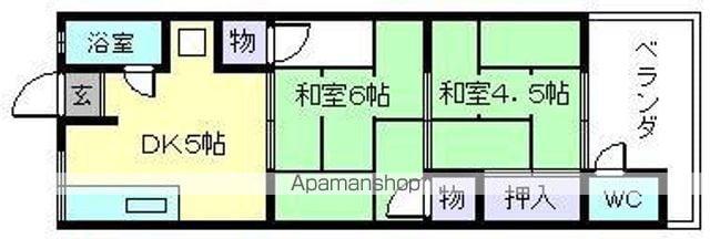 東宏荘(2DK/1階)の間取り写真