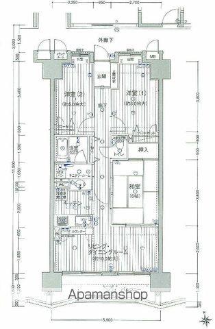 ネオグランデ新古川205(3LDK/2階)の間取り写真