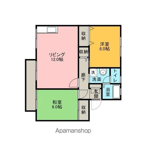 ルミエール3(2LDK/2階)の間取り写真