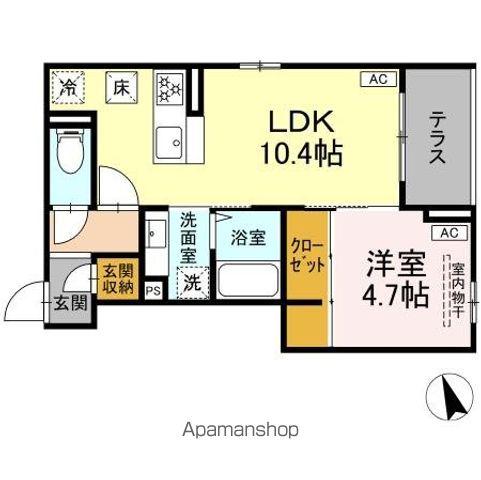 ASSET-COURT調布ヶ丘(1LDK/1階)の間取り写真