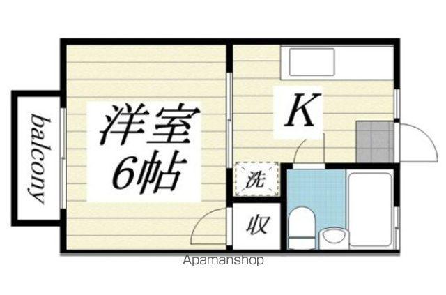 フローラル花吹雪(1K/2階)の間取り写真