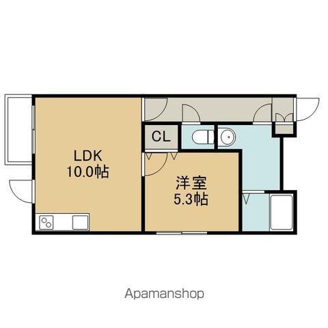 WHISTLER(1LDK/1階)の間取り写真