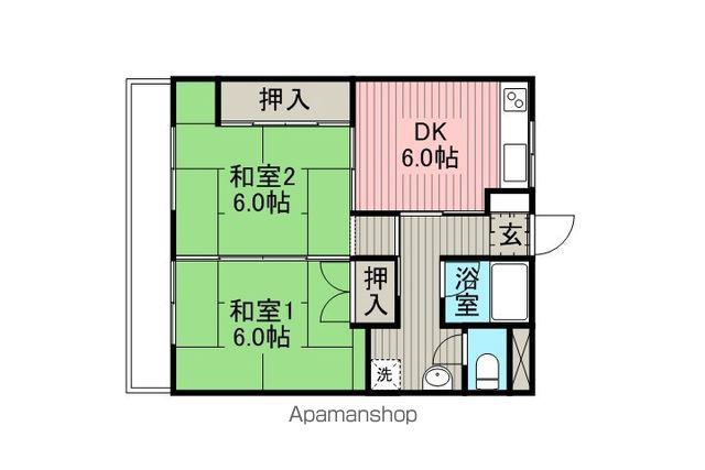 カネトハイツ(2DK/2階)の間取り写真