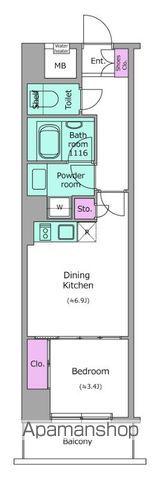 レジディア目白(1DK/5階)の間取り写真