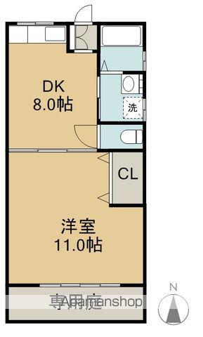 清城ハイツ(1DK/1階)の間取り写真