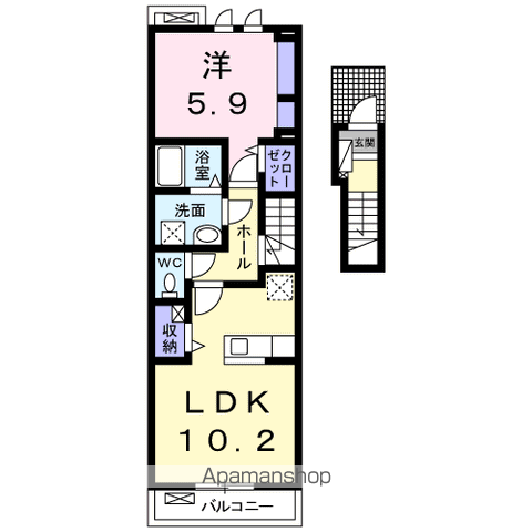 ベル・コリーナ(1LDK/2階)の間取り写真