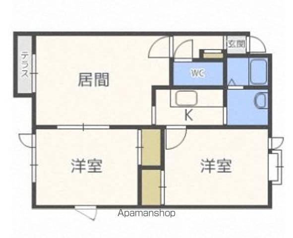 ハイツK(2LDK/1階)の間取り写真