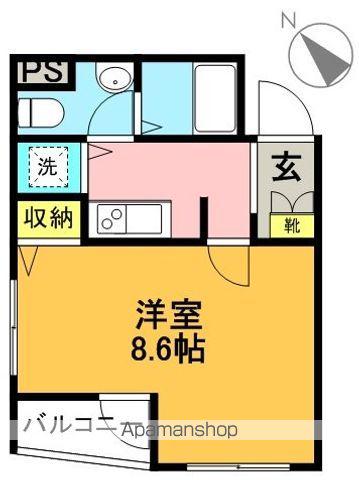 ヴォーガコルテ世田谷代田(1K/1階)の間取り写真