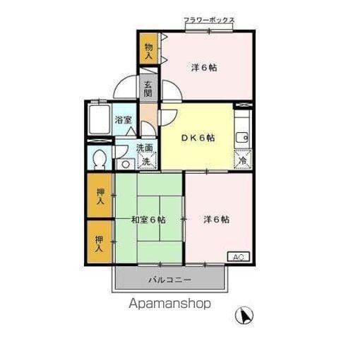 メゾン・ド・ラフィーネ A(3DK/2階)の間取り写真