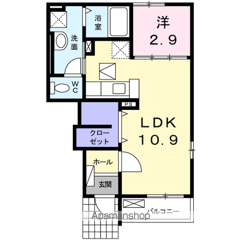 サンリット・Ⅱ(1LDK/1階)の間取り写真