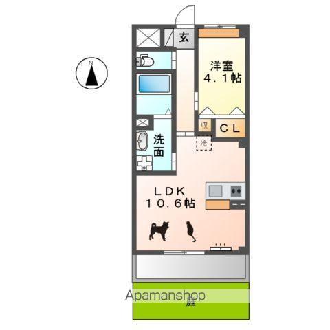 インペリアルシャトー(1LDK/1階)の間取り写真